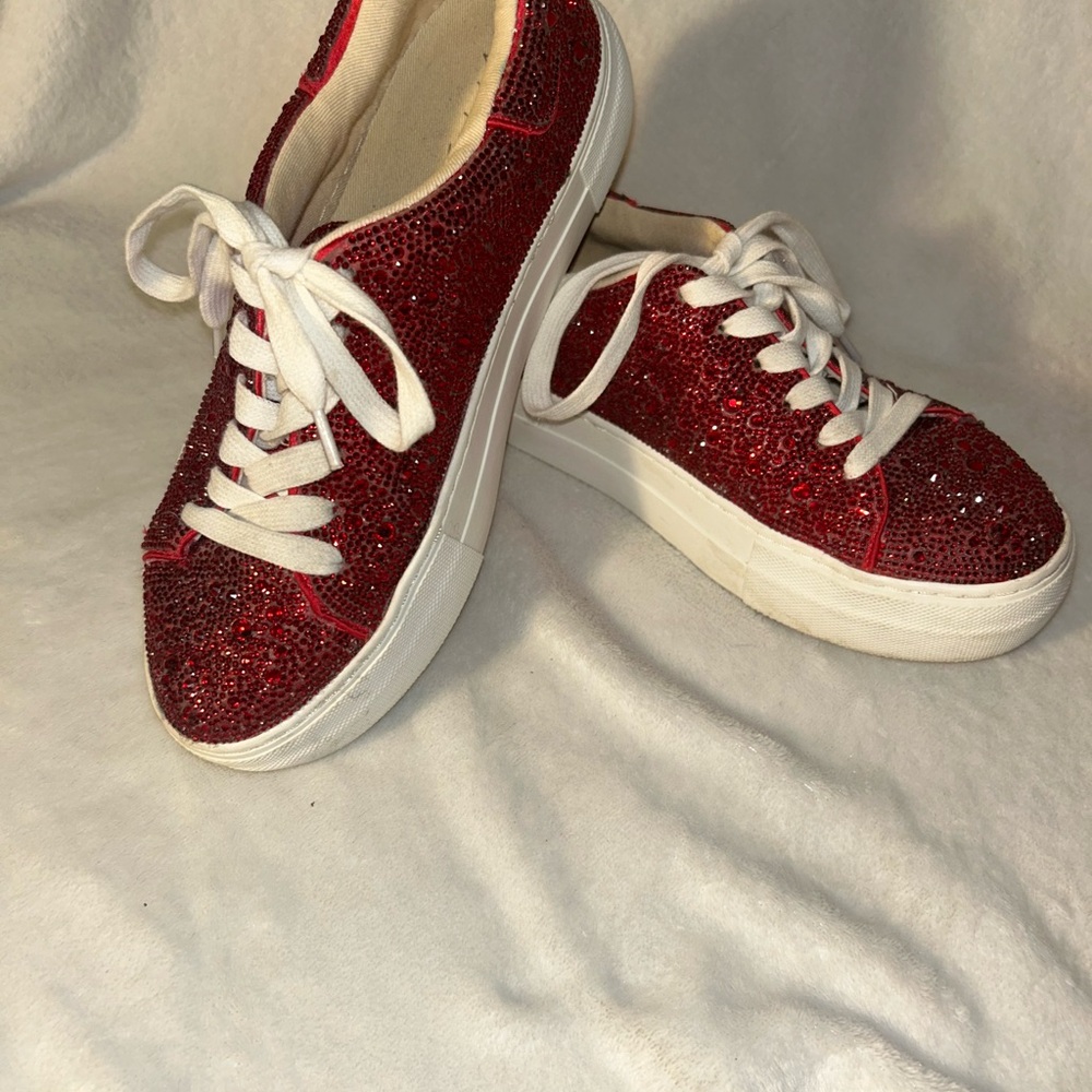 Betsey Johnson Sparkling Red Sneakers